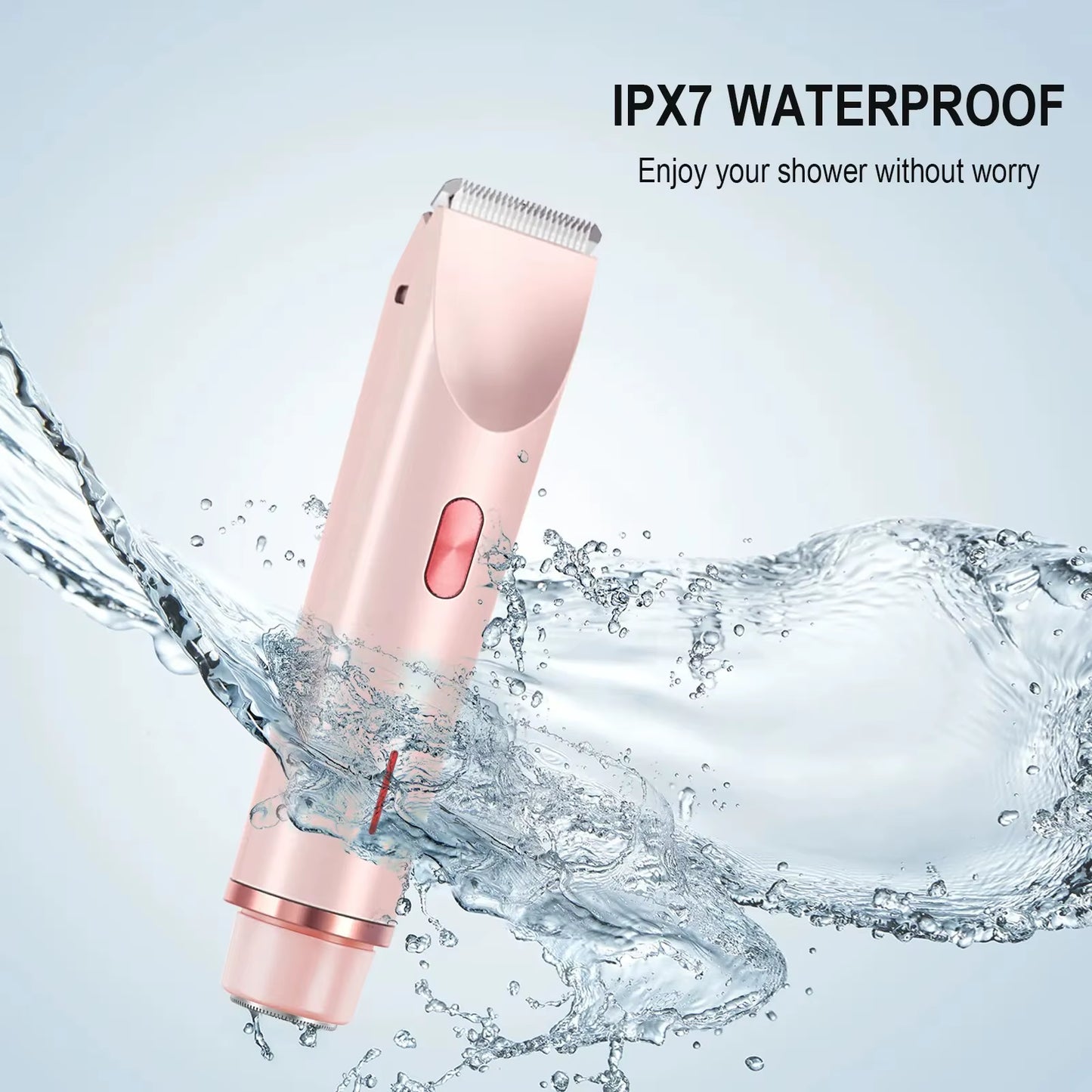 Women'S Electric Shaver Bikini Trimmer Waterproof Hair Remover 2-In-1 Painless Facial Body Trimmer for Armpits Legs