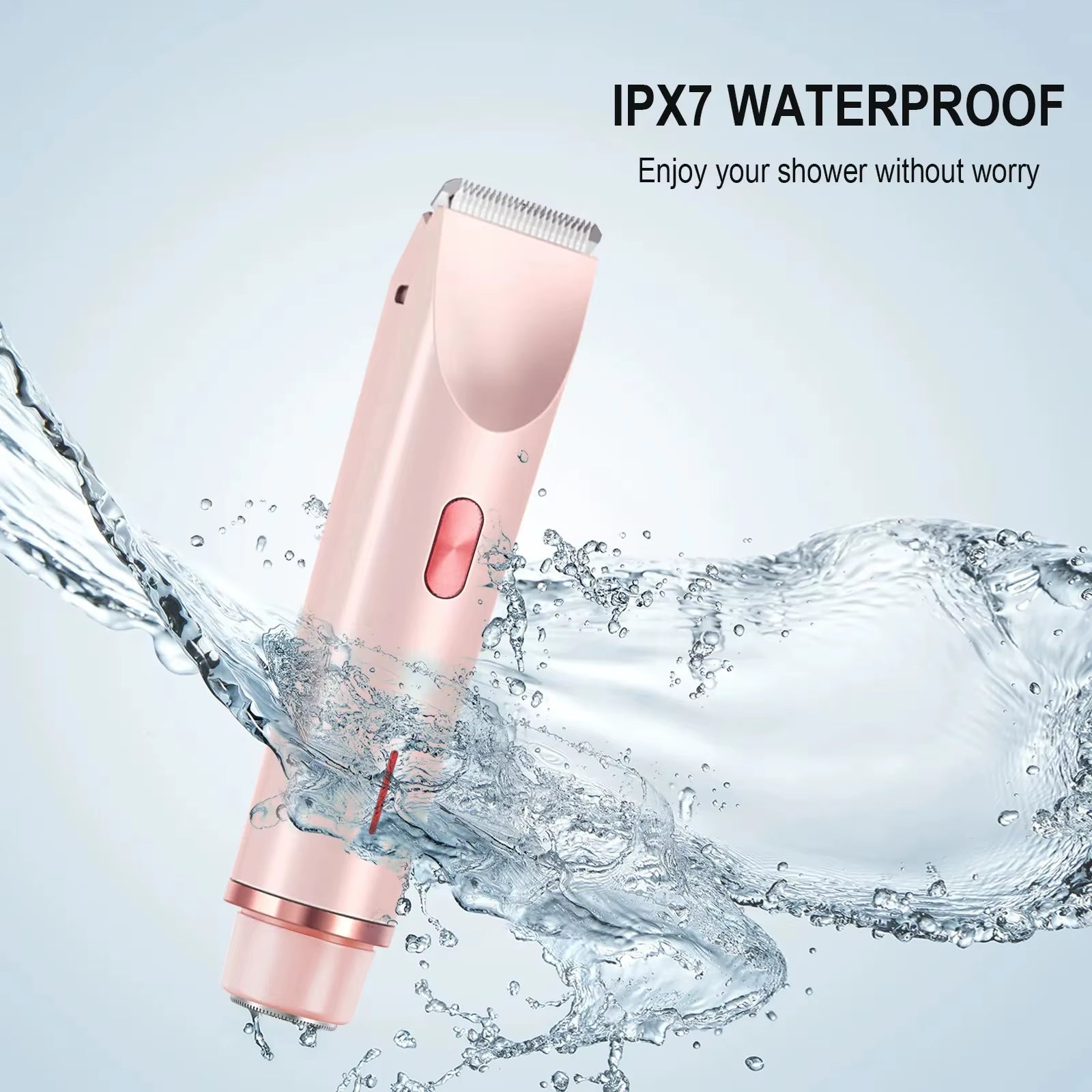 Women'S Electric Shaver Bikini Trimmer Waterproof Hair Remover 2-In-1 Painless Facial Body Trimmer for Armpits Legs