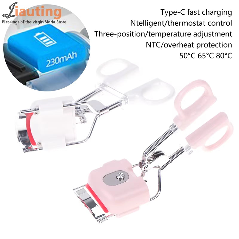 Electric Eyelash Curler Portable Electric Heated Comb Eye Lash Perm Long Lasting Eyelashes Thermal Eyelash Curler Makeup Tools