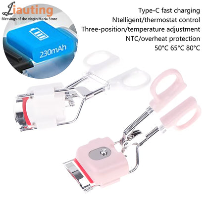 Electric Eyelash Curler Portable Electric Heated Comb Eye Lash Perm Long Lasting Eyelashes Thermal Eyelash Curler Makeup Tools